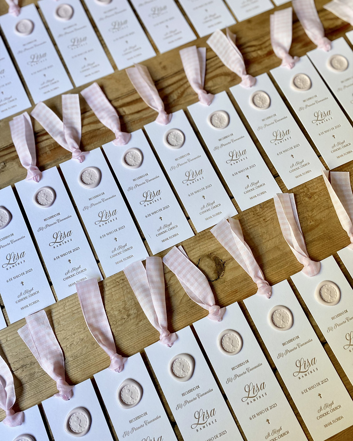 1st Communion Souvenirs Cards letterpress printing