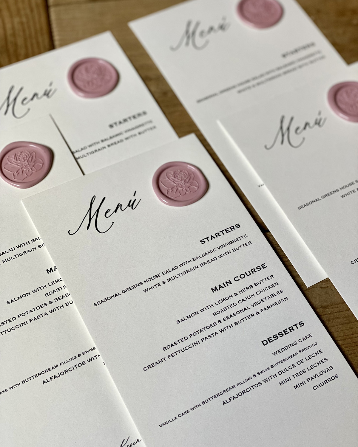 Menus with Wax Seal